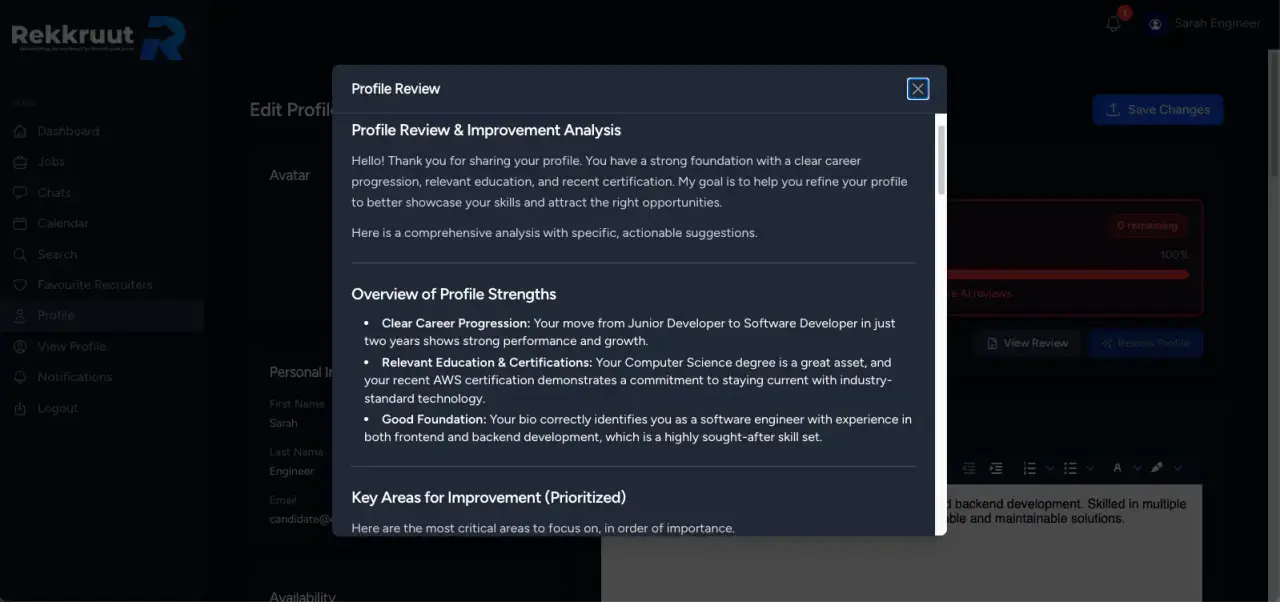 AI Profile Review